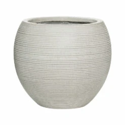 Abby Ball Plant Pot - Ridged Cement -Indoor Plant Store 6FSTRICA4