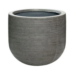 Cody Plant Pot - Ridged Dark Grey