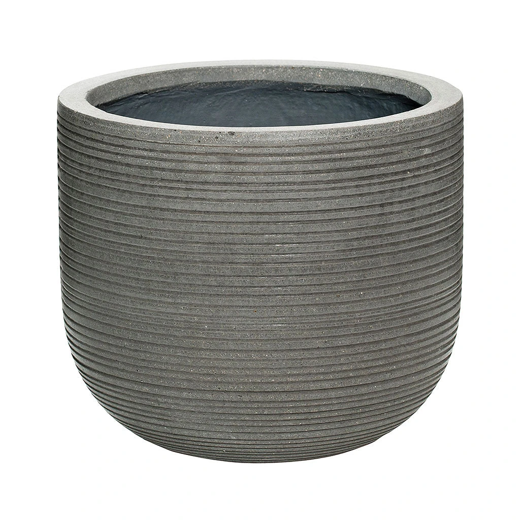Cody Plant Pot - Ridged Dark Grey 5 Cody Plant Pot - Ridged Dark Grey - Image 5
