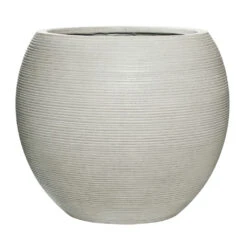 Abby Ball Plant Pot - Ridged Cement -Indoor Plant Store Abby Ball Plant Pot Ridged Cement 51.5x44.5cm
