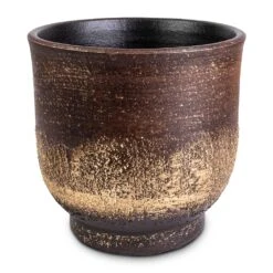 Aico Plant Pot - Shiny Brown
