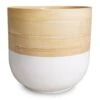 Bamboo Plant Pot - White