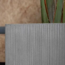 Block Planter - Ridged Cement 12 Block Planter - Ridged Cement -Indoor Plant Store Block Planter Ridged Cement3