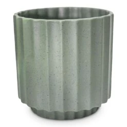 Bourton Scalloped Plant Pot - Sage -Indoor Plant Store Bourton Scalloped Plant Pot Sage 18 x 18cm
