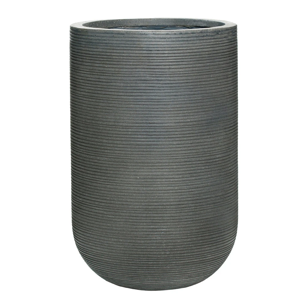 Cody Plant Vase - Ridged Dark Grey 1 Cody Plant Vase - Ridged Dark Grey