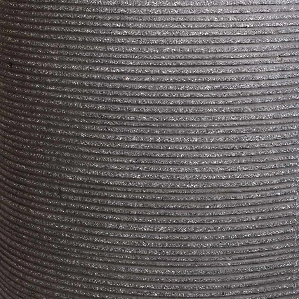 Cody Plant Vase - Ridged Dark Grey 3 Cody Plant Vase - Ridged Dark Grey - Image 3