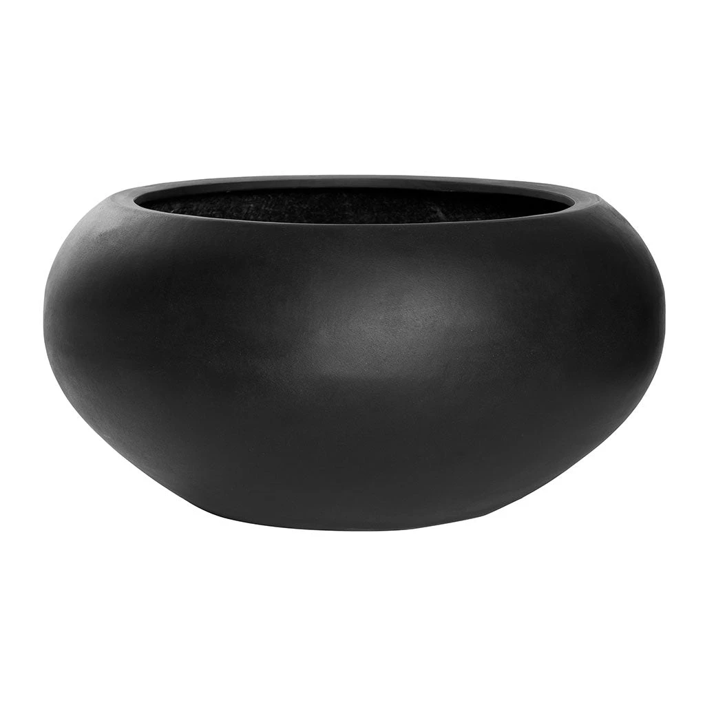 Cora Natural Bowl Planter - Black 1 Cora Natural Bowl Planter - Black