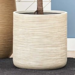 Dune Cylinder Planter - Oat -Indoor Plant Store Dune Cylinder Planter Oat Lifestyle