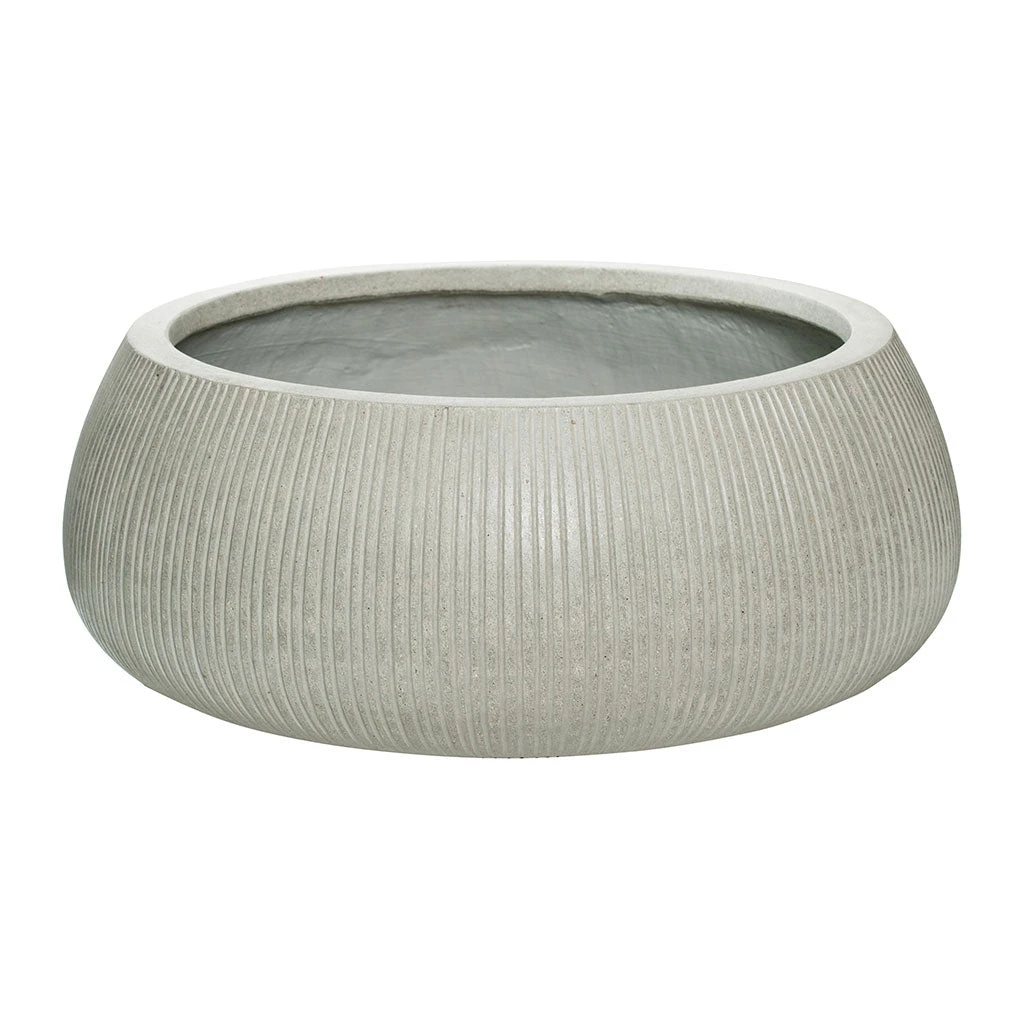 Eileen Plant Bowl - Ridged Cement 6 Eileen Plant Bowl - Ridged Cement - Image 6