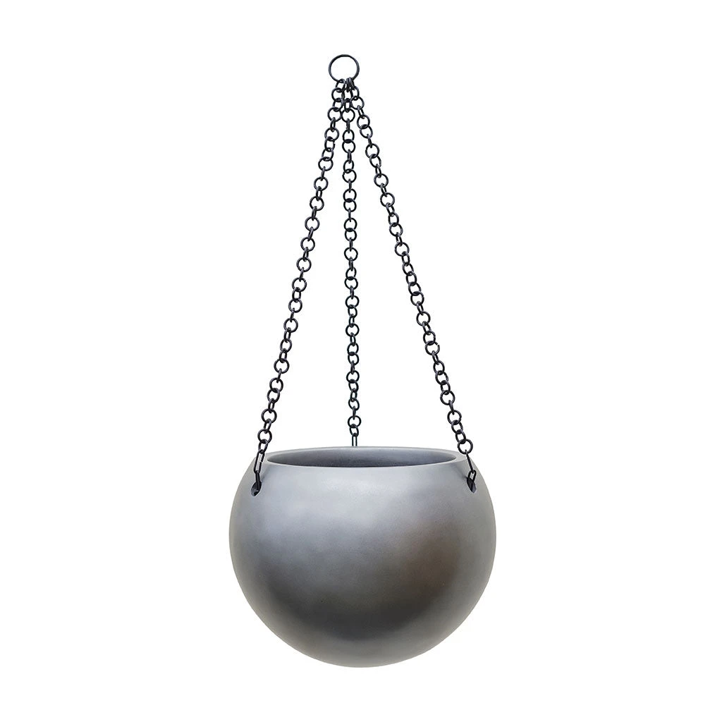 Gradient Hanging Plant Globe - Matt Grey 1 Gradient Hanging Plant Globe - Matt Grey