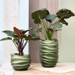Gradient Lee Partner Planter - Matt Forest -Indoor Plant Store Gradient Lee Couple Planters Matt Forest 1