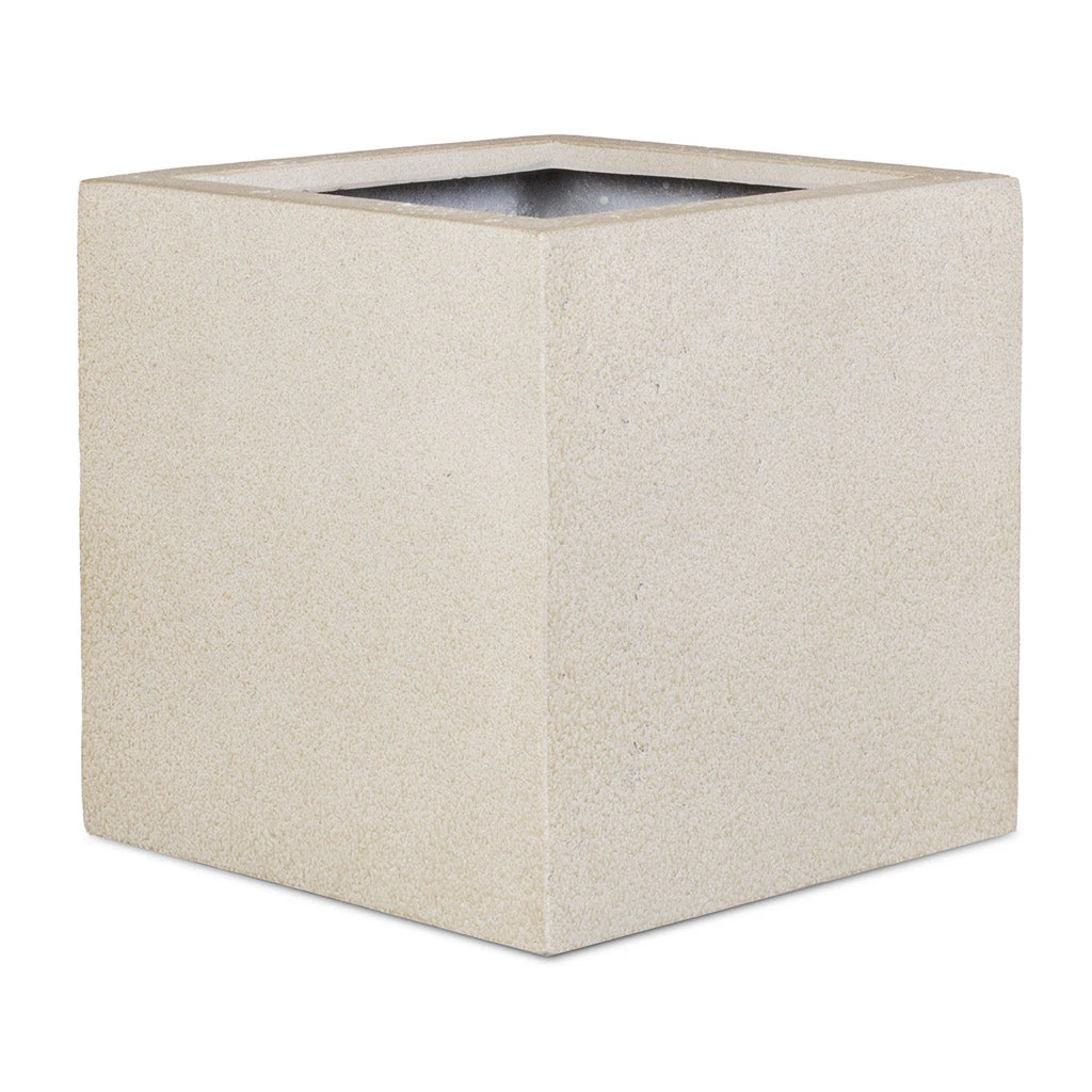 Grigio Cube Planter - Antique White Concrete 1 Grigio Cube Planter - Antique White Concrete