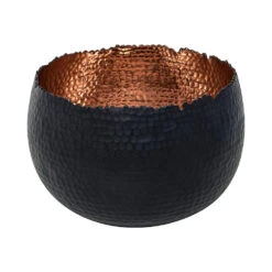 Hammered Bowl - Black With Copper -Indoor Plant Store Hammered Bowl Black Copper19