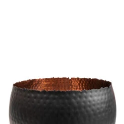 Hammered Bowl - Black With Copper -Indoor Plant Store Hammered Bowl Black with Copper SWATCH 3