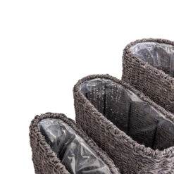 Isaac Plant Baskets - Set Of 3 - Oval - Black -Indoor Plant Store Isaac Plant Baskets Set of 3 Round Black 5