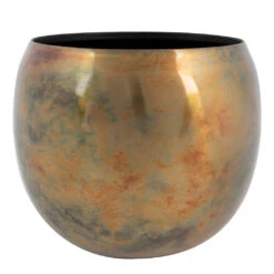 Kian Metal Plant Pots - Set Of 3 - Large - Sky Burn -Indoor Plant Store Kian Metal Plant Pots Set of 3 Large Sky Burn Single