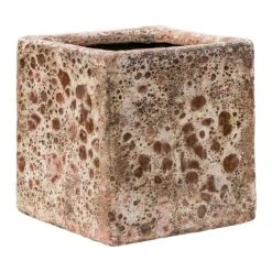 Lava Cube Relic Planter - Pink -Indoor Plant Store Lava Cube Relic Planter Pink Small