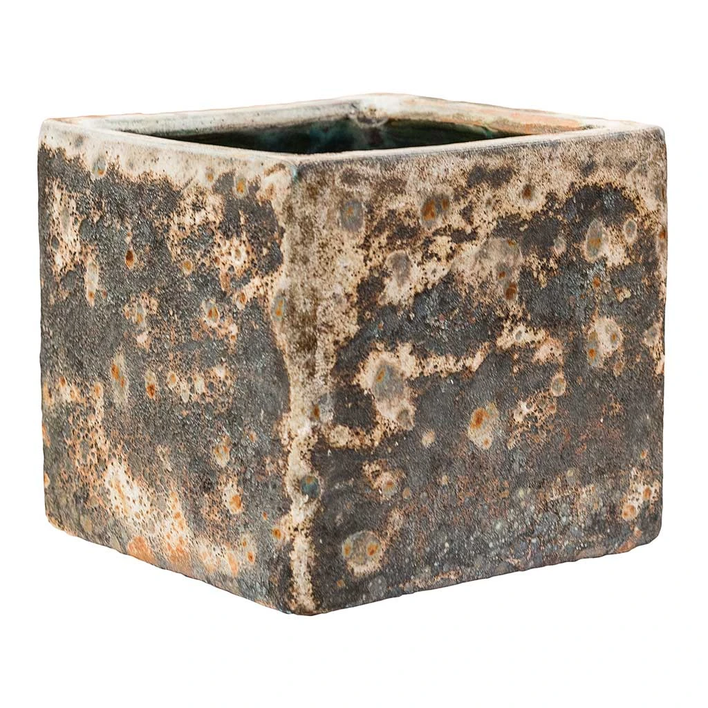 Lava Cube Relic Planter - Rust 1 Lava Cube Relic Planter - Rust