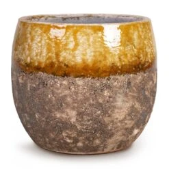 Lindy Plant Pot - Ochre -Indoor Plant Store Lindy Plant Pot Ochre 19x16cm