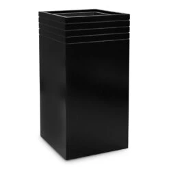 Line-Up Tall Square Planter - Matt Black -Indoor Plant Store Line Up Tall Square Planter Matt Black 38x38x75cm