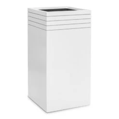 Line-Up Tall Square Planter - Matt White -Indoor Plant Store Line Up Tall Square Planter Matt White 38x38x75cm