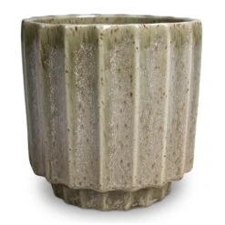 Lugano Scalloped Plant Pot - Green