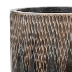 Luxe Lite Comet Cylinder Planter - Bronze -Indoor Plant Store Luxe Lite Comet Cylinder Planter Bronze Close Up