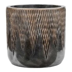 Luxe Lite Comet Cylinder Planter - Bronze -Indoor Plant Store Luxe Lite Comet Cylinder Planter Bronze Medium
