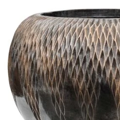 Luxe Lite Comet Globe Planter - Bronze -Indoor Plant Store Luxe Lite Comet Globe Planter Bronze Close Up