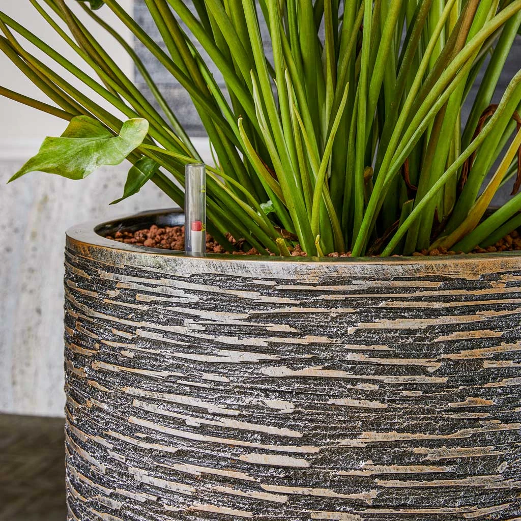 Luxe Lite Wrinkle Cylinder Planter - Bronze 2 Luxe Lite Wrinkle Cylinder Planter - Bronze - Image 2