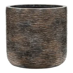 Luxe Lite Wrinkle Cylinder Planter - Bronze 16 Luxe Lite Wrinkle Cylinder Planter - Bronze -Indoor Plant Store Luxe Lite Wrinkle Cylinder Planter Bronze Large