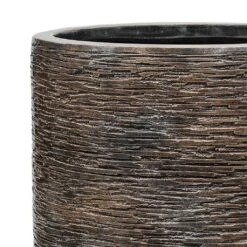 Luxe Lite Wrinkle Cylinder Planter - Bronze 19 Luxe Lite Wrinkle Cylinder Planter - Bronze -Indoor Plant Store Luxe Lite Wrinkle Cylinder Planter Bronze Texture