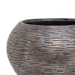 Luxe Lite Wrinkle Globe Planter - Bronze 13 Luxe Lite Wrinkle Globe Planter - Bronze -Indoor Plant Store Luxe Lite Wrinkle Globe Planter Bronze Close Up