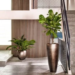 Metallic Partner Planter - Matt Coffee 10 Metallic Partner Planter - Matt Coffee -Indoor Plant Store Metallic Silver leaf Globe Elevated Matt Coffee Metallic Silver leaf Partner Matt Coffee