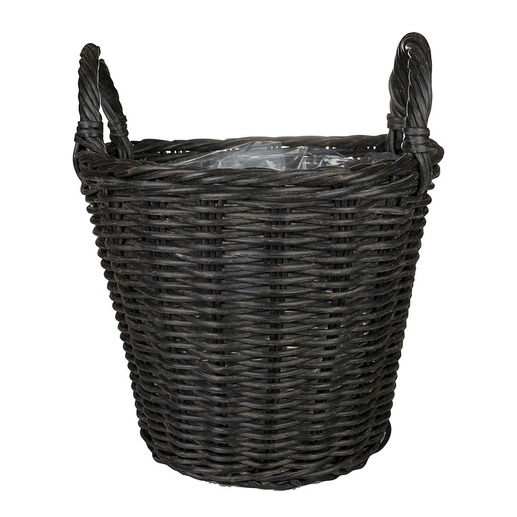 Nanna Wikr Plant Basket - Dark Brown 1 Nanna Wikr Plant Basket - Dark Brown