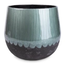 Ninthe Metal Plant Pot - Metallic Petrol -Indoor Plant Store Ninthe Metal Plant Pot Metallic Petrol 29x25cm