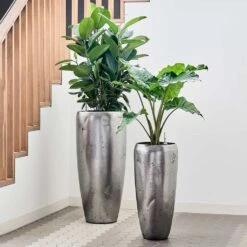 Opus Raw Partner Planter - Silver -Indoor Plant Store Opus Raw Partner Silver1