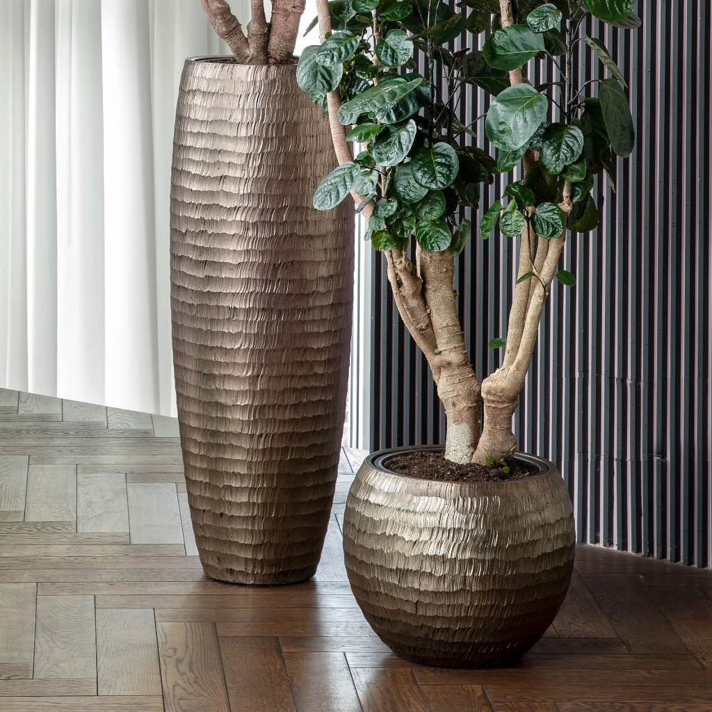 Opus Hammered Globe Planter - Gold 4 Opus Hammered Globe Planter - Gold - Image 4