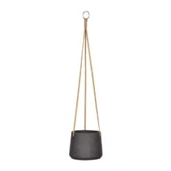 Patt Hanging Plant Pot - Black Washed 17 Patt Hanging Plant Pot - Black Washed -Indoor Plant Store Patt Hanging Plant Pot Black Washed Small