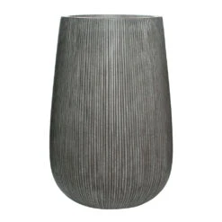 Patt High Plant Vase - Ridged Dark Grey -Indoor Plant Store Patt High Plant Vase Ridged Dark Grey 44x66cm