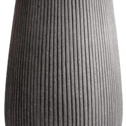 Indoor Plant Store -Indoor Plant Store Patt High Plant Vase Ridged Dark Grey SWATCH 3