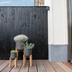 Patt Plant Pot - Tall Stand - Black Washed 13 Patt Plant Pot - Tall Stand - Black Washed -Indoor Plant Store Patt Plant Pot Tall Stand Black Washed Lifestyle 02