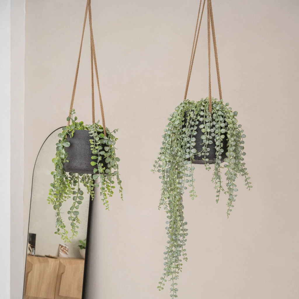 Patt Hanging Plant Pot - Black Washed 2 Patt Hanging Plant Pot - Black Washed - Image 2