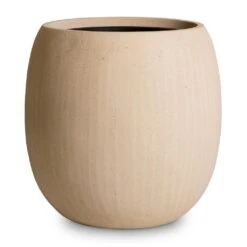 Polystone Coated Plain Balloon Planter - Natural