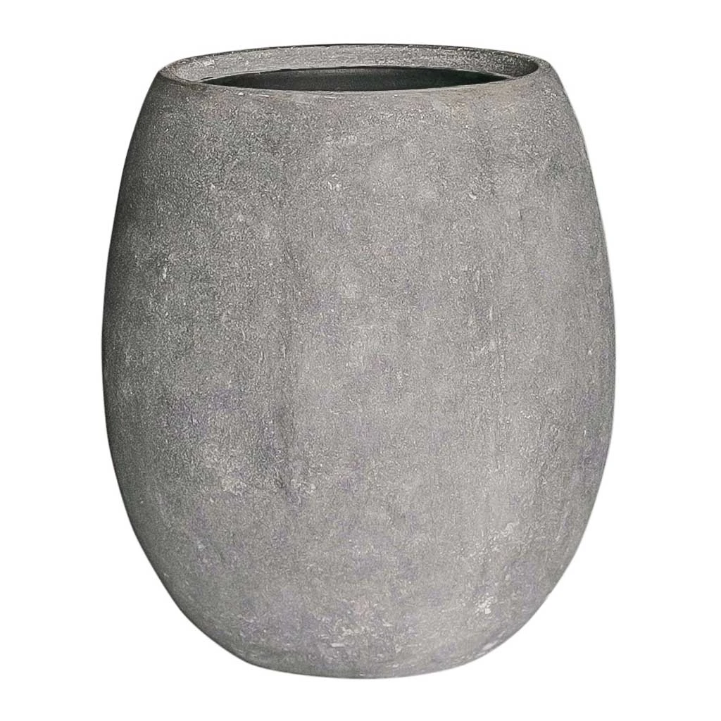Polystone Coated Plain Balloon Planter - Raw Grey 1 Polystone Coated Plain Balloon Planter - Raw Grey