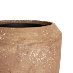 Polystone Coated Plain Coppa Planter - Rock -Indoor Plant Store Polystone Coated Plain Coppa Planter Rock 45x55cm Close Up 2