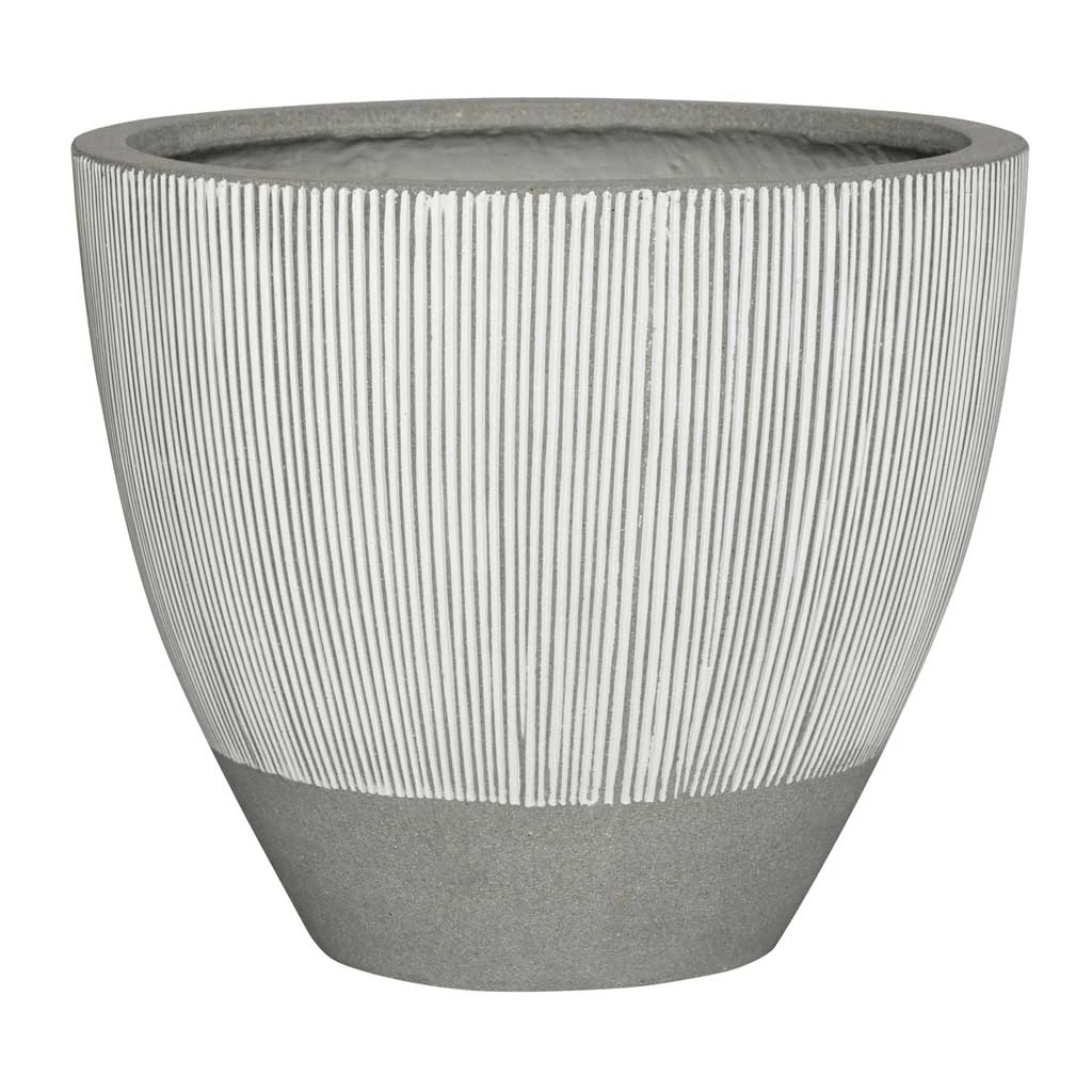 Jesslyn Plant Pot - Ridged White Stripe 1 Jesslyn Plant Pot - Ridged White Stripe