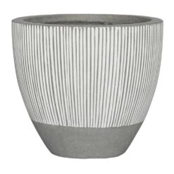 Jesslyn Plant Pot - Ridged White Stripe 12 Jesslyn Plant Pot - Ridged White Stripe -Indoor Plant Store Ridged Jesslyn Plant Pot White Stripe 45x35cm