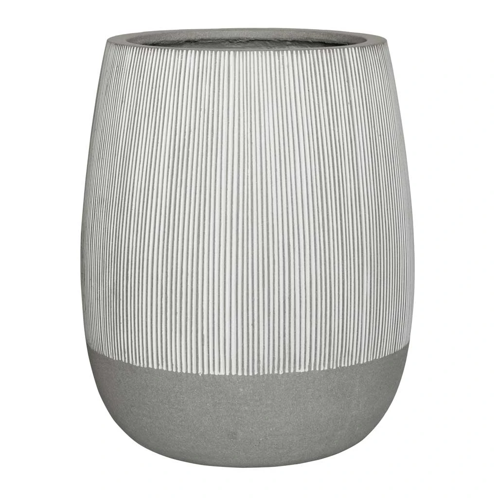 Perry Plant Pot - Ridged White Stripe 4 Perry Plant Pot - Ridged White Stripe - Image 4