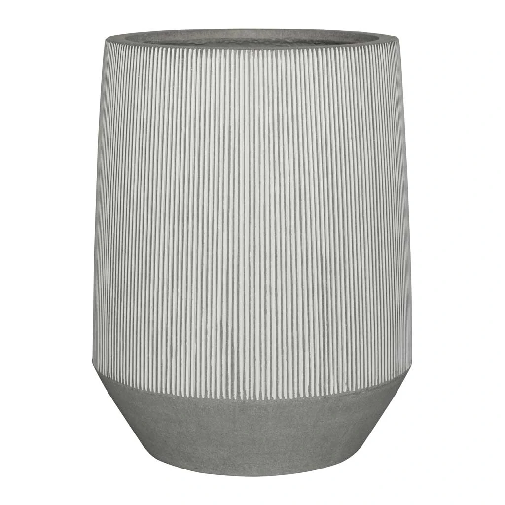 Tall Harith Plant Pot - Ridged White Stripe 3 Tall Harith Plant Pot - Ridged White Stripe - Image 3